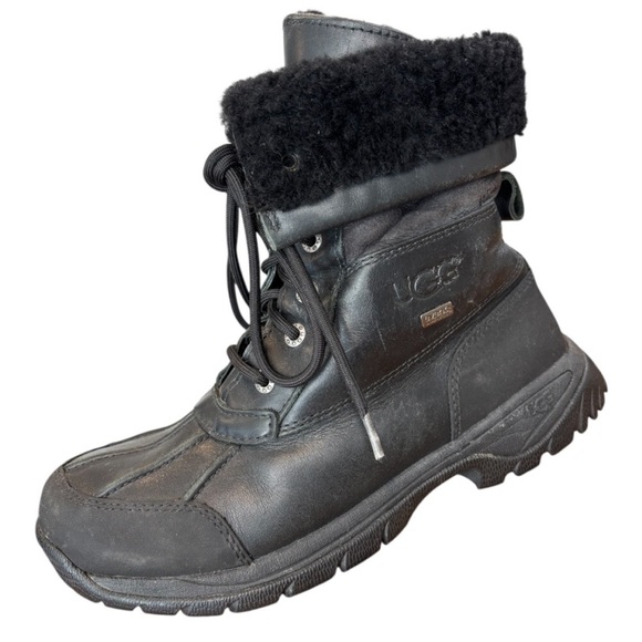 UGG Butte Cold Weather Winter & Rain Black Lace Up Boots for Women - Picture 8 of 10